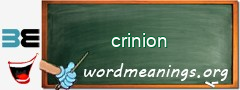 WordMeaning blackboard for crinion